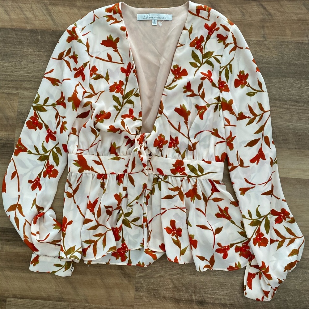 Lovers+friends Hermosa top Palm print
